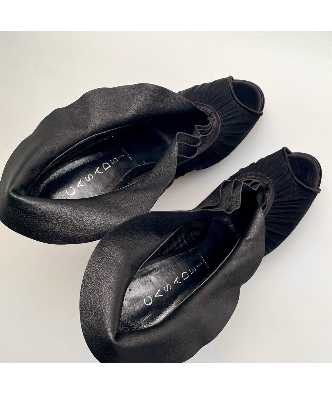 CASADEI Черные текстильные туфли, фото 6