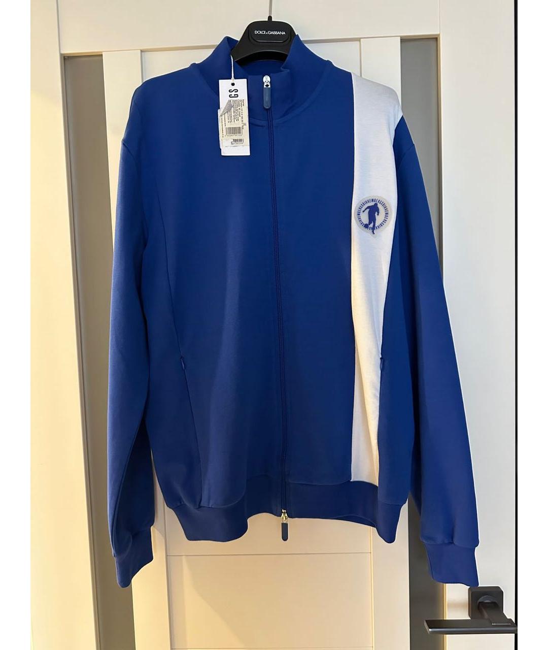 BIKKEMBERGS Синяя хлопко-эластановая спортивная куртка, фото 9