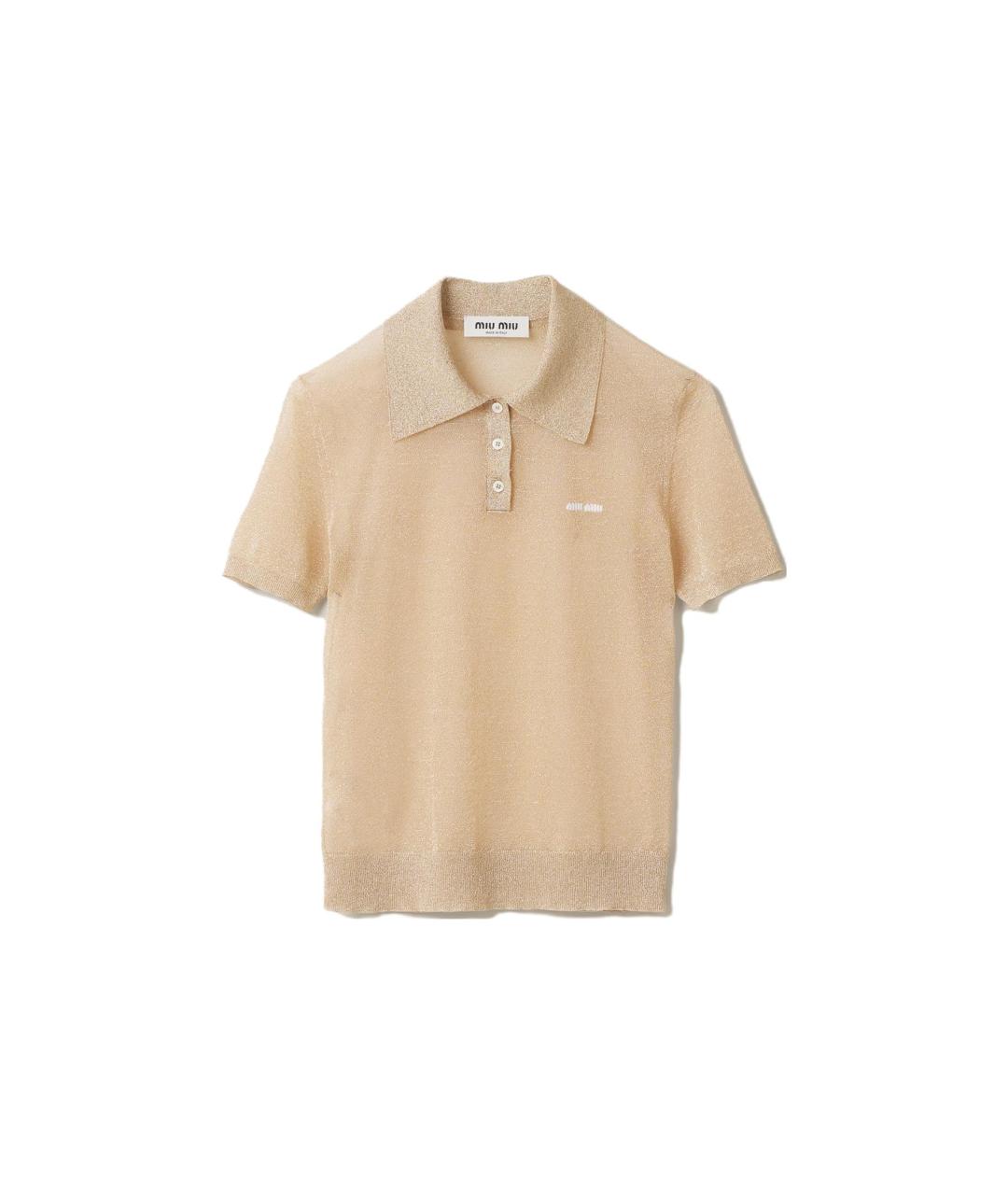 MIU MIU Золотая шелковая рубашка, фото 1