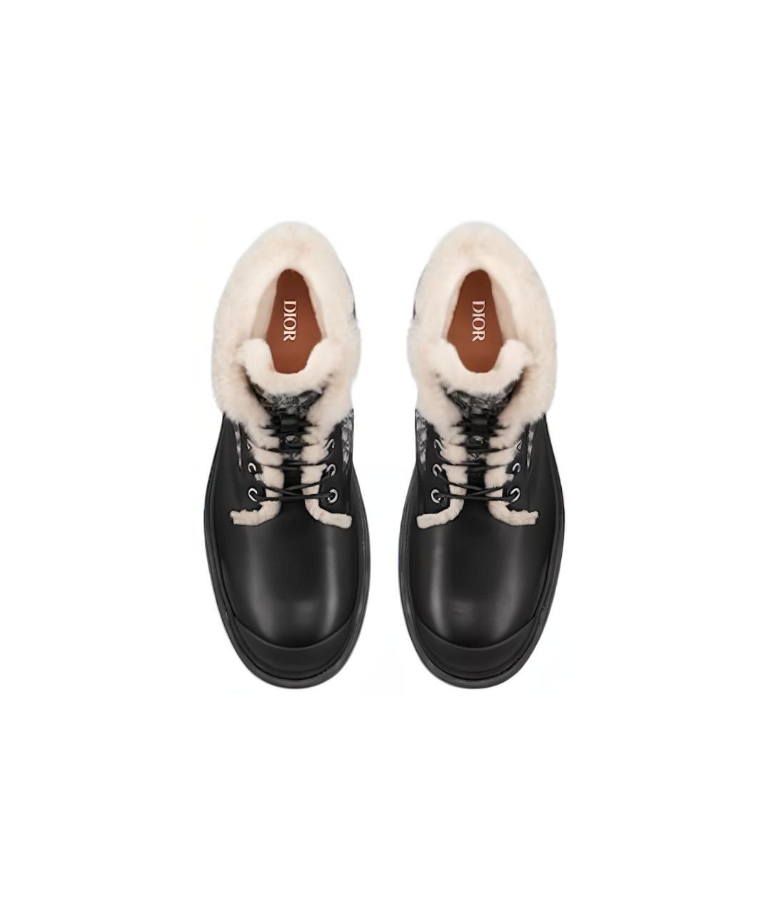 CHRISTIAN DIOR Черные кожаные высокие ботинки, фото 5