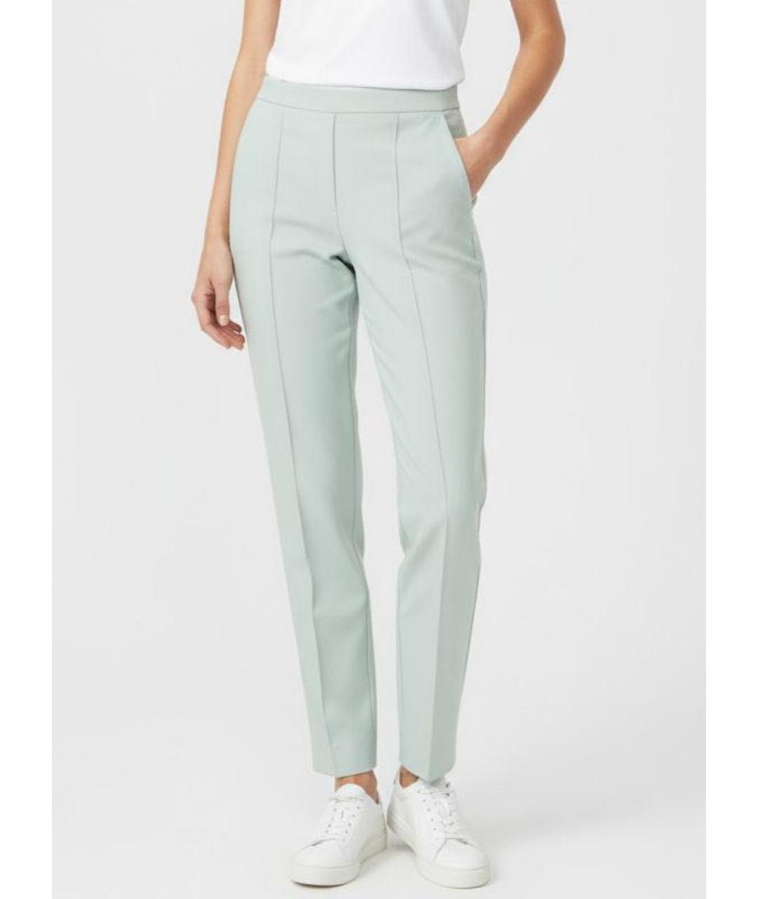 LORO PIANA Голубые хлопко-эластановые прямые брюки, фото 7
