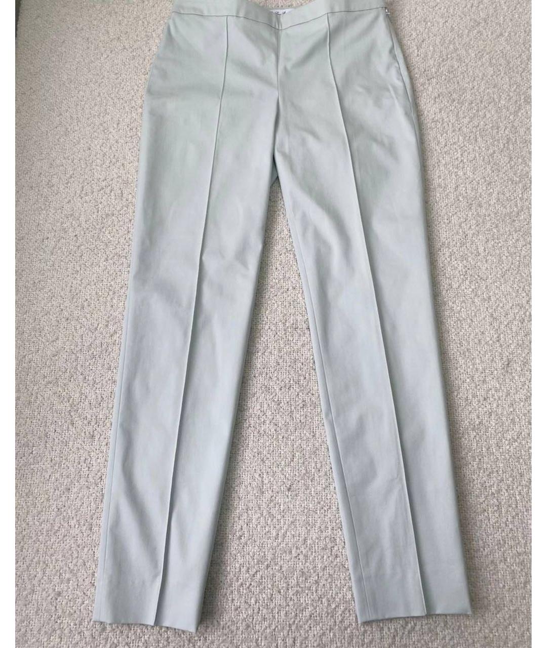 LORO PIANA Голубые хлопко-эластановые прямые брюки, фото 9