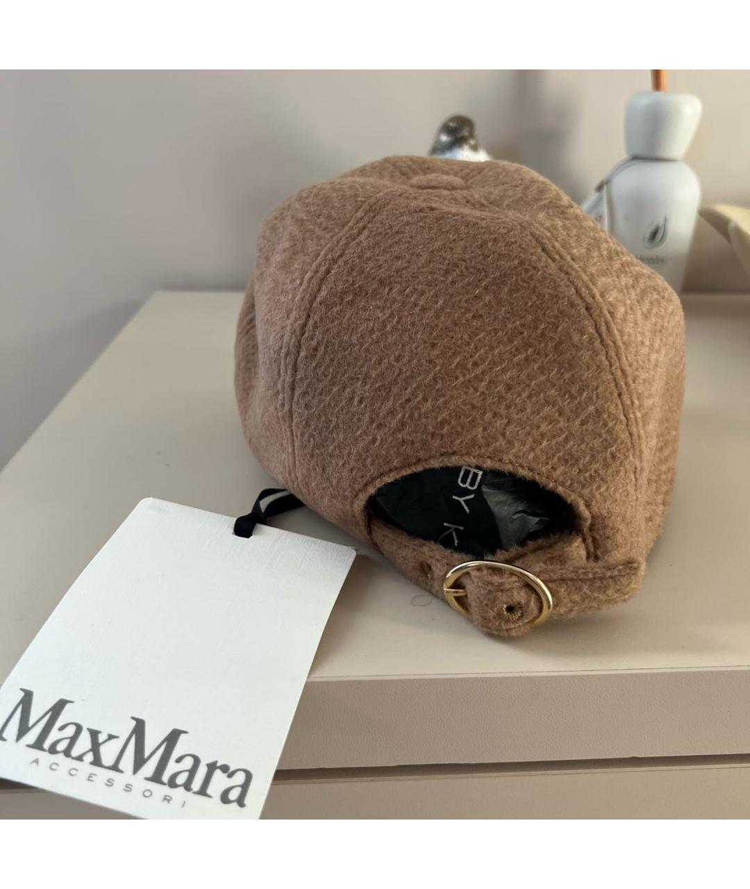 MAX MARA Коричневая шерстяная кепка, фото 4