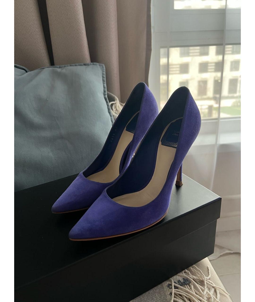 CHRISTIAN DIOR Фиолетовые замшевые туфли, фото 2