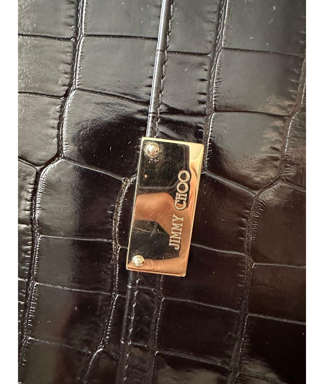 JIMMY CHOO Черная кожаная сумка с короткими ручками, фото 2