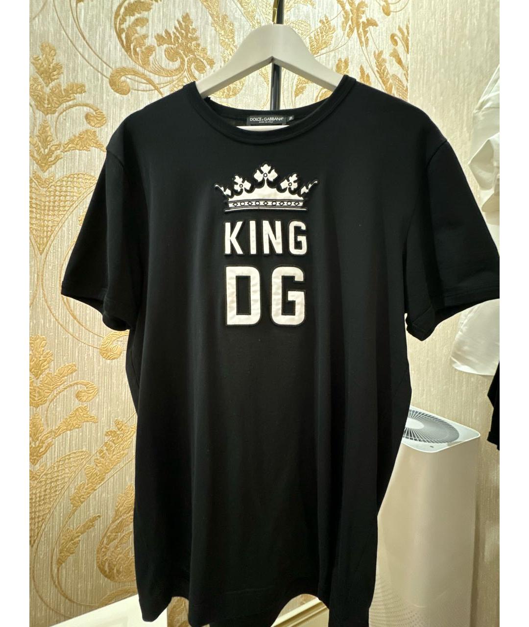 DOLCE&GABBANA Черная хлопковая футболка, фото 5