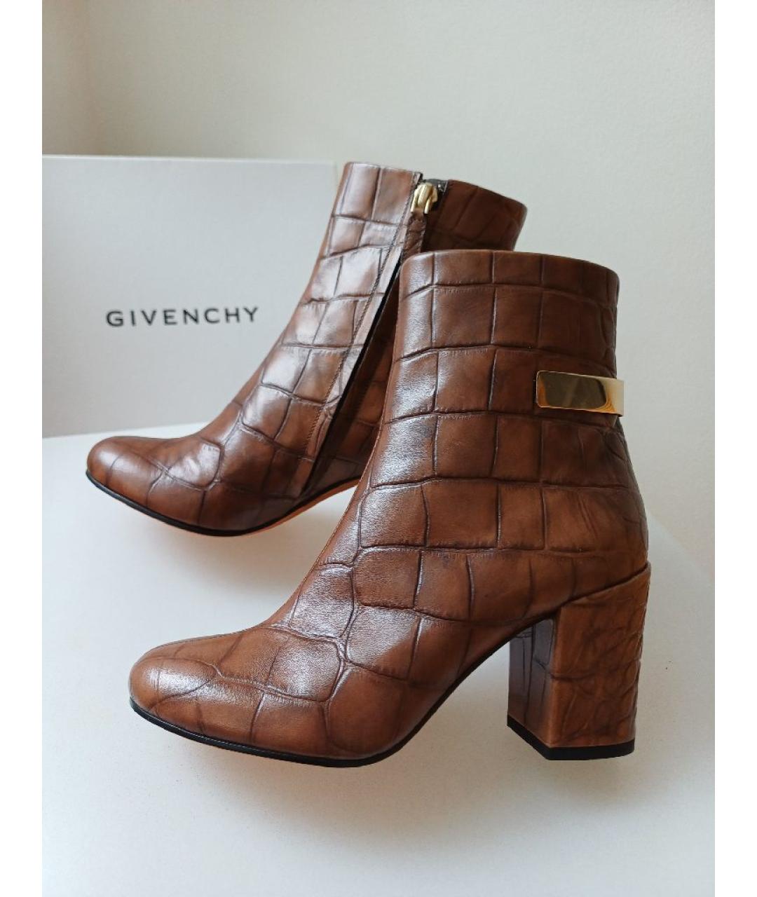 GIVENCHY Коричневые кожаные ботильоны, фото 3