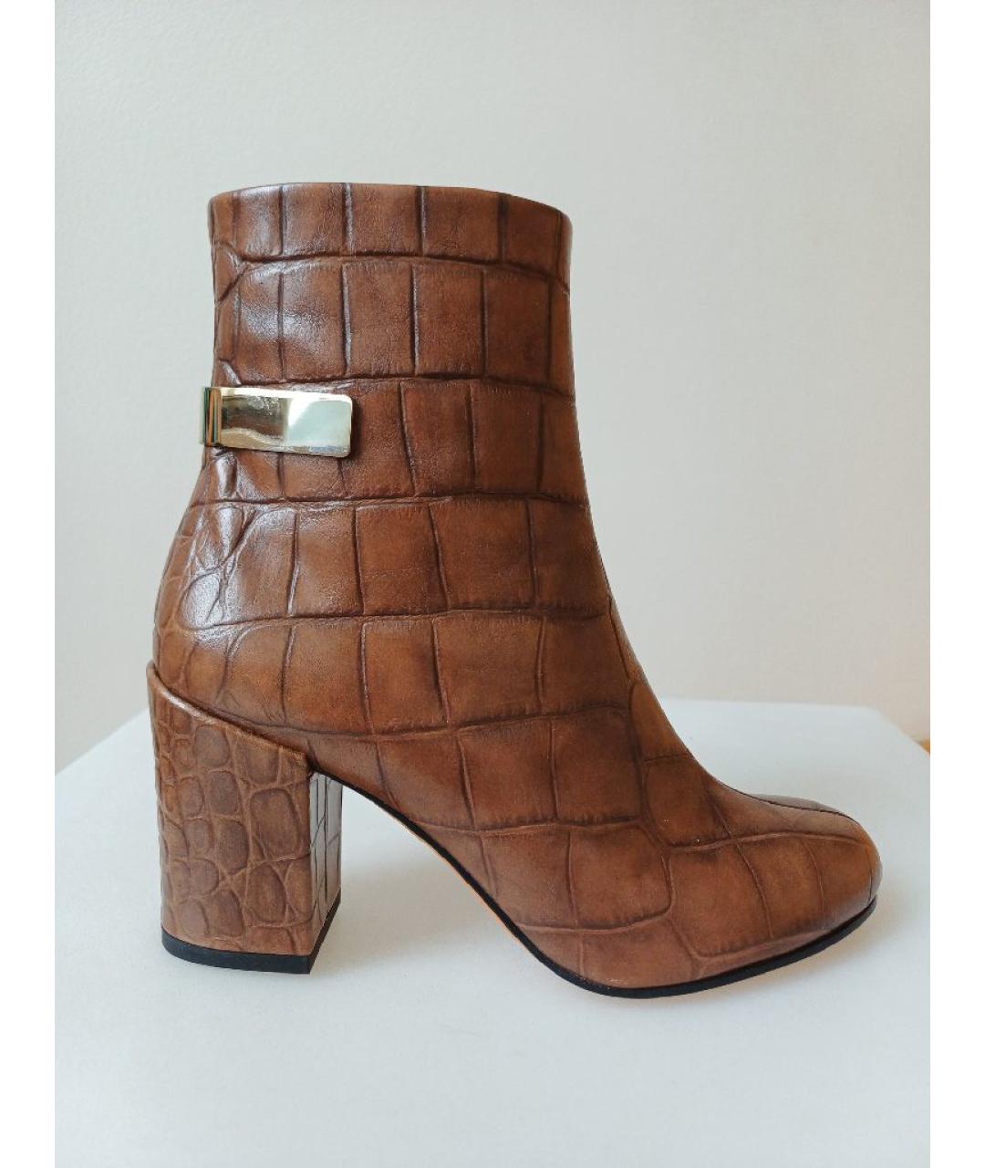 GIVENCHY Коричневые кожаные ботильоны, фото 8