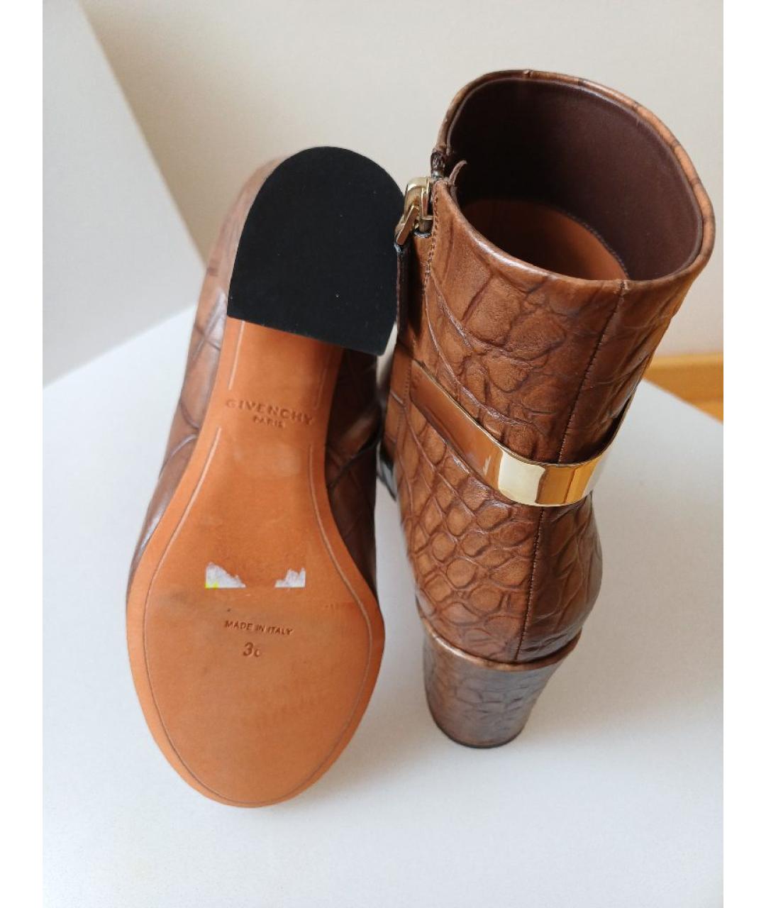 GIVENCHY Коричневые кожаные ботильоны, фото 7