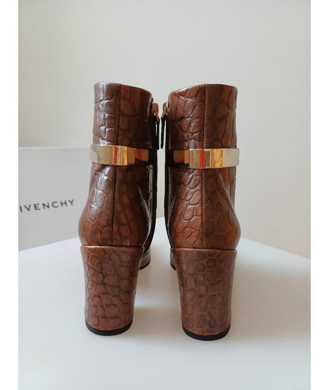 GIVENCHY Коричневые кожаные ботильоны, фото 6