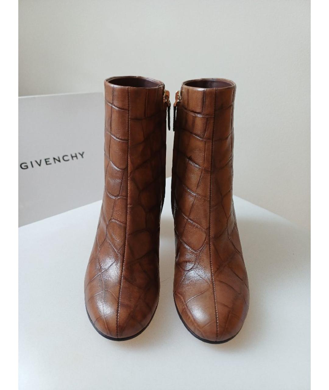 GIVENCHY Коричневые кожаные ботильоны, фото 4