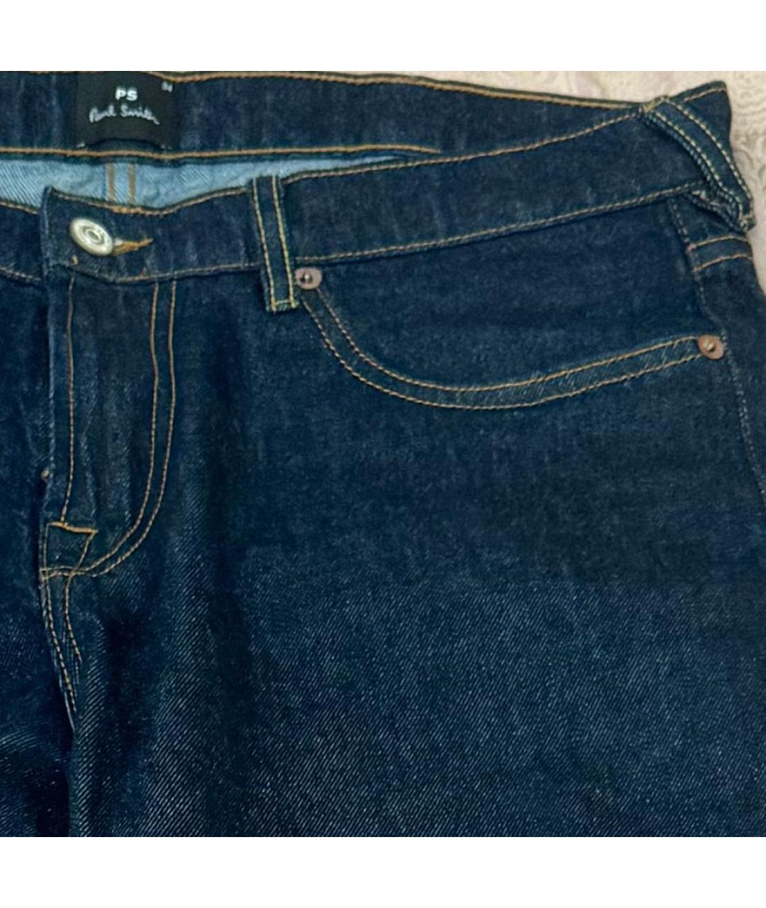 PAUL SMITH Темно-синие прямые джинсы, фото 4