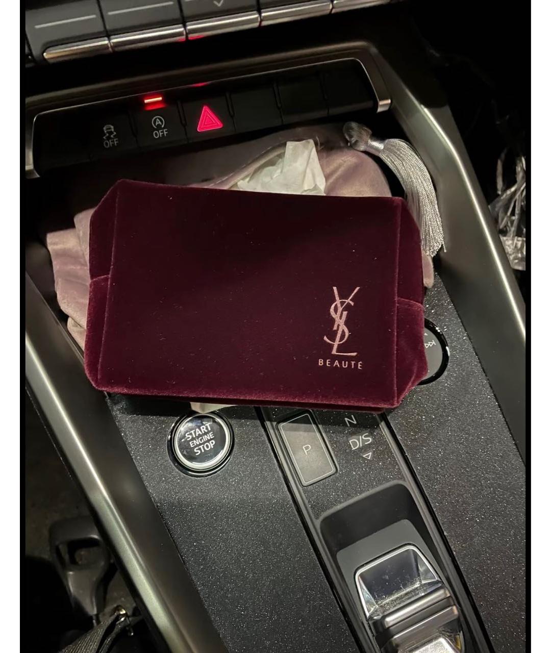YVES SAINT LAURENT BEAUTY Бордовая бархатная косметичка, фото 4