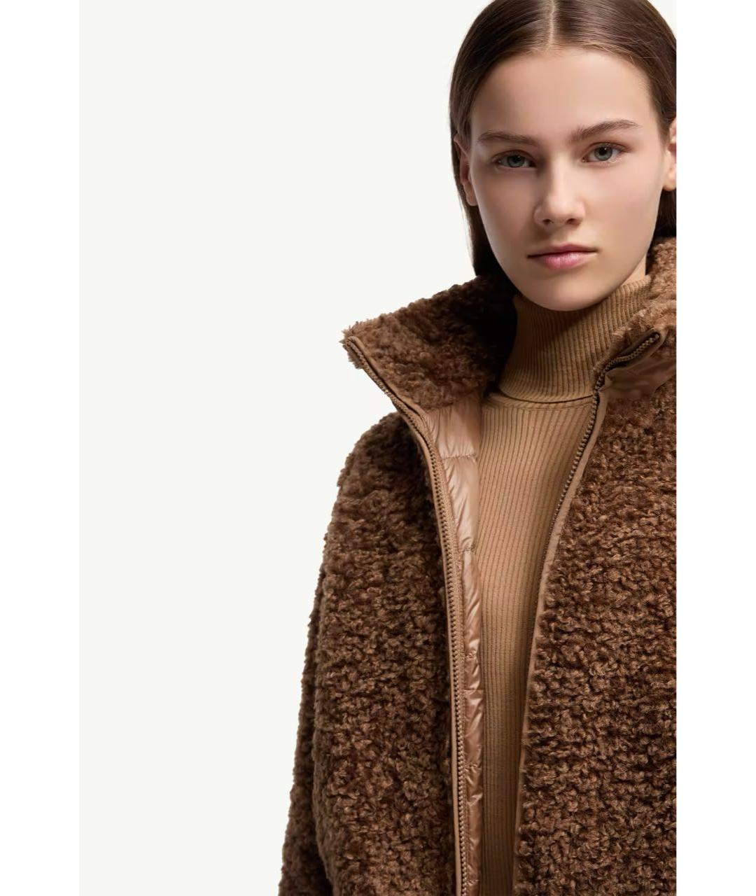 MONCLER Коричневый пуховик, фото 4
