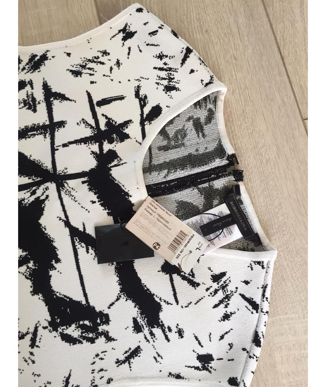 BCBG MAXAZRIA Белое вискозное повседневное платье, фото 3