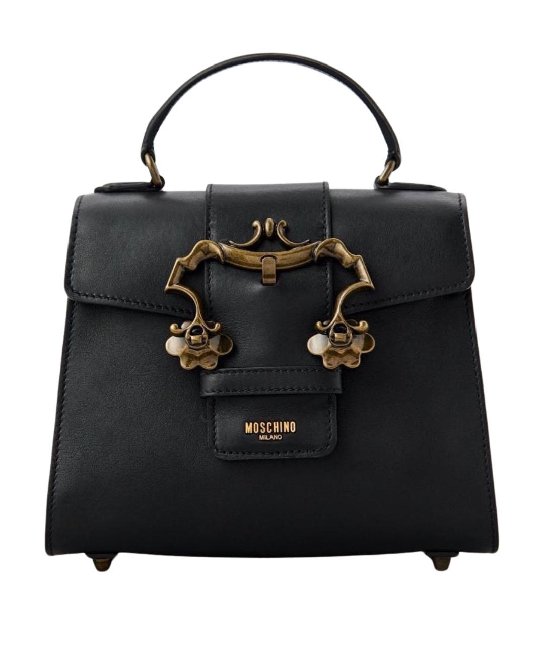 MOSCHINO Черная кожаная сумка через плечо, фото 1