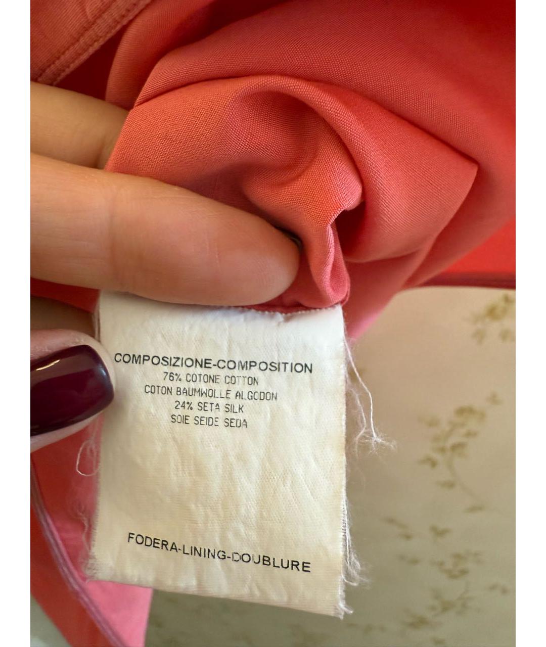 SAINT LAURENT Коралловая хлопковая рубашка, фото 5