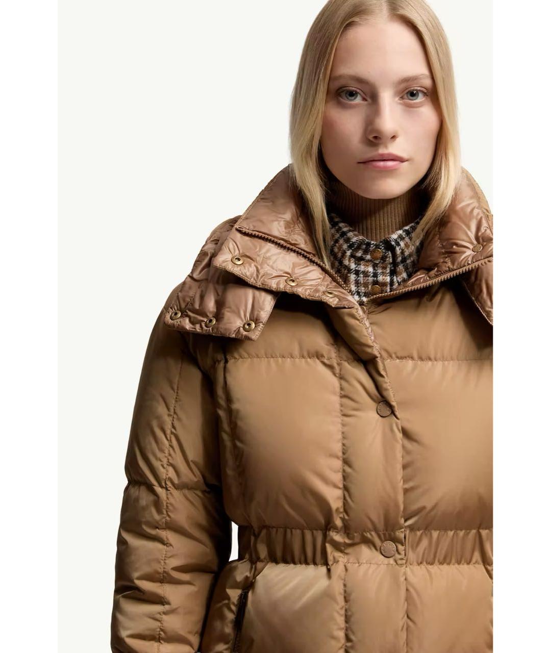 MONCLER Бежевый пуховик, фото 5