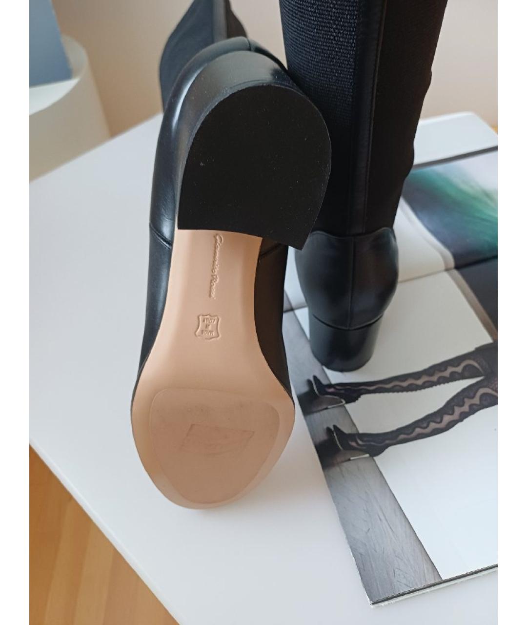 GIANVITO ROSSI Черные кожаные сапоги, фото 7