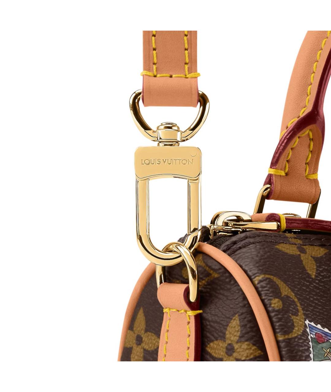 LOUIS VUITTON Коричневая кожаная сумка с короткими ручками, фото 3