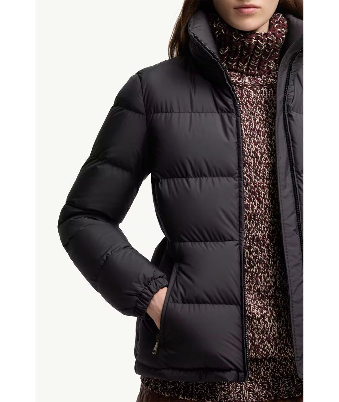 MONCLER Черный пуховик, фото 4