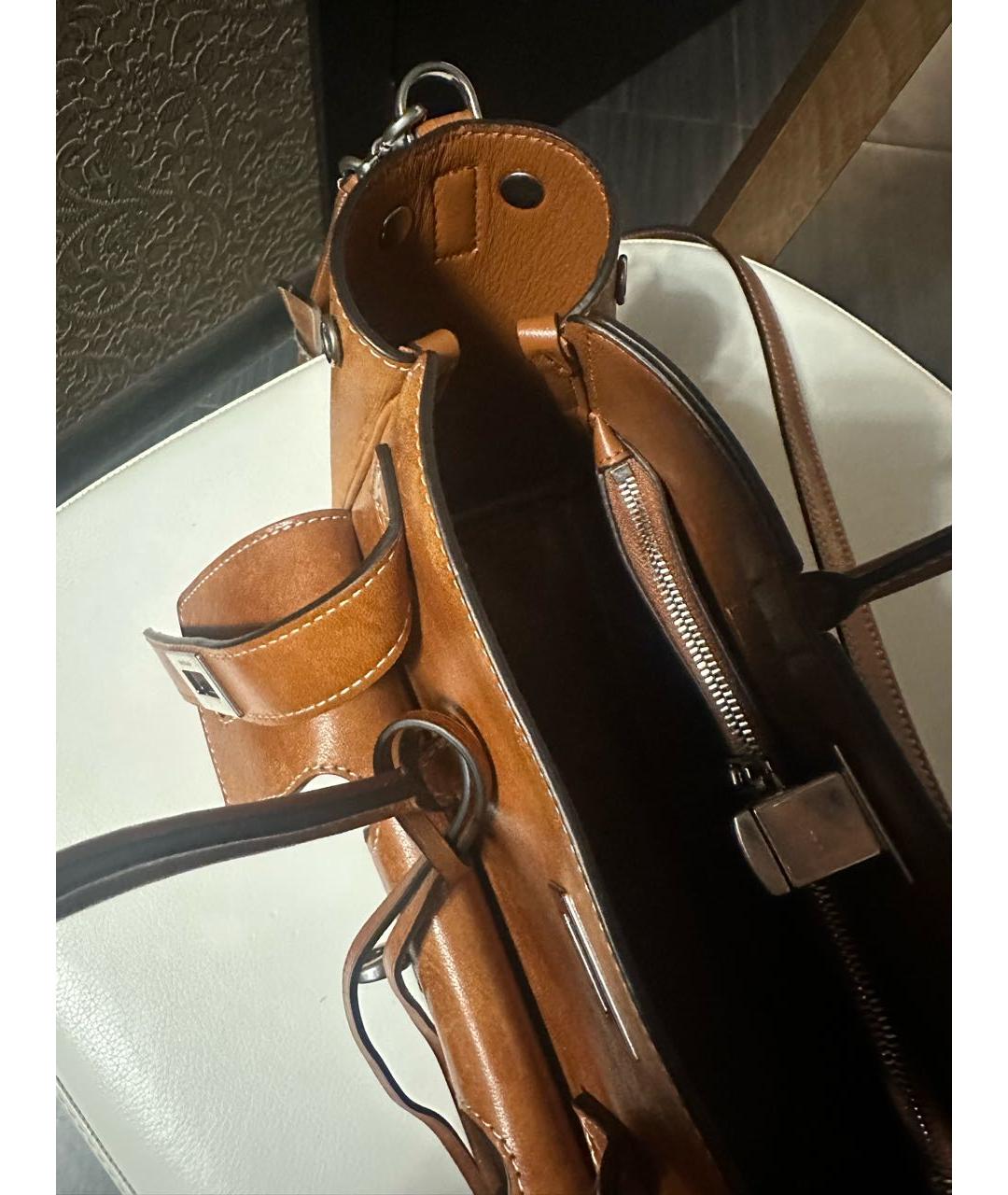 BALENCIAGA Коричневая кожаная сумка тоут, фото 4