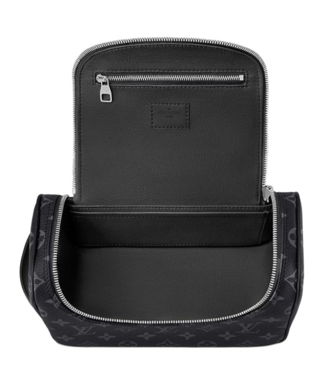 LOUIS VUITTON Черная кожаная барсетка, фото 3