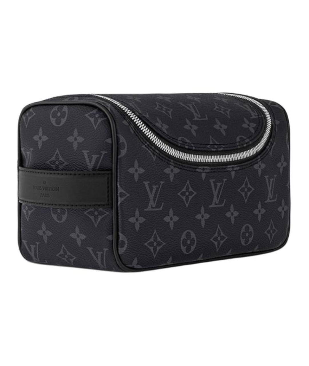 LOUIS VUITTON Черная кожаная барсетка, фото 2