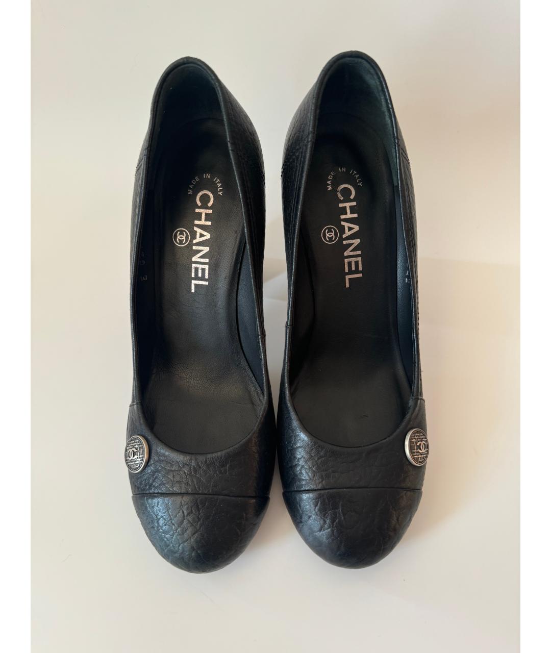 CHANEL Черные кожаные туфли, фото 2