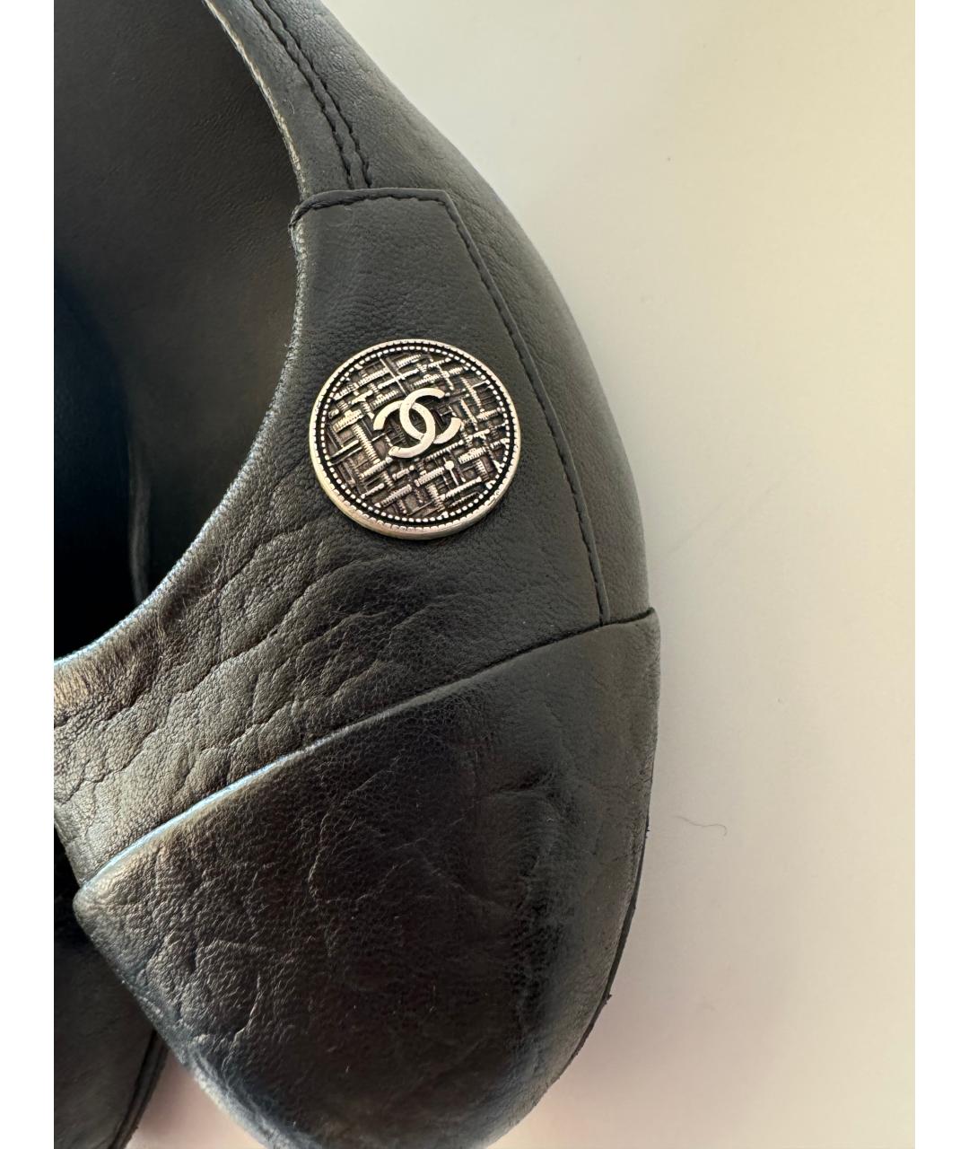 CHANEL Черные кожаные туфли, фото 9