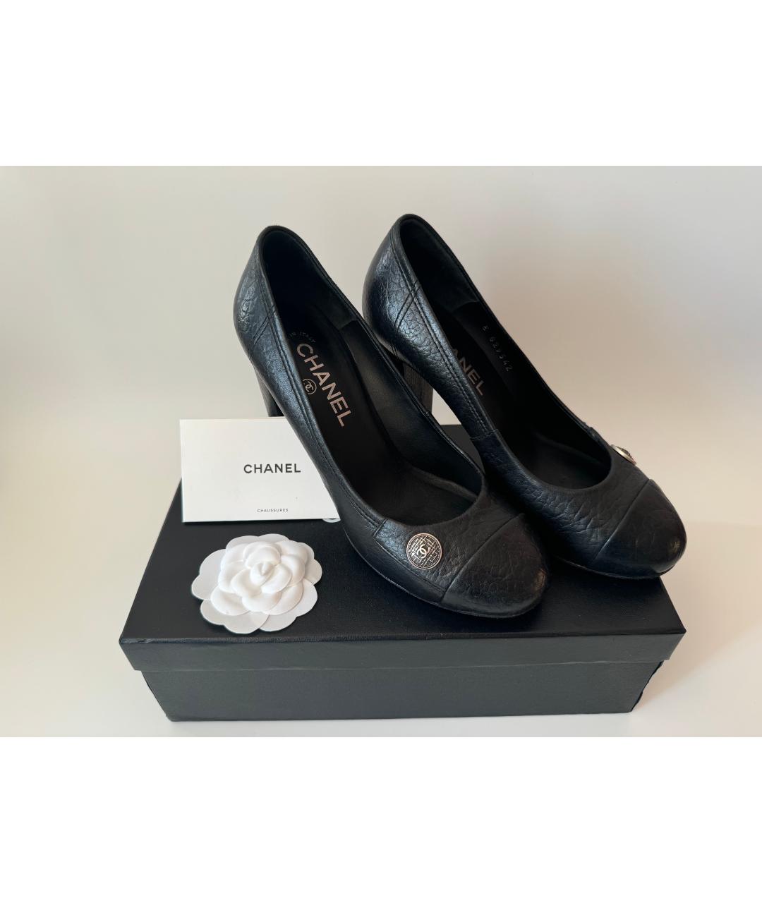 CHANEL Черные кожаные туфли, фото 6