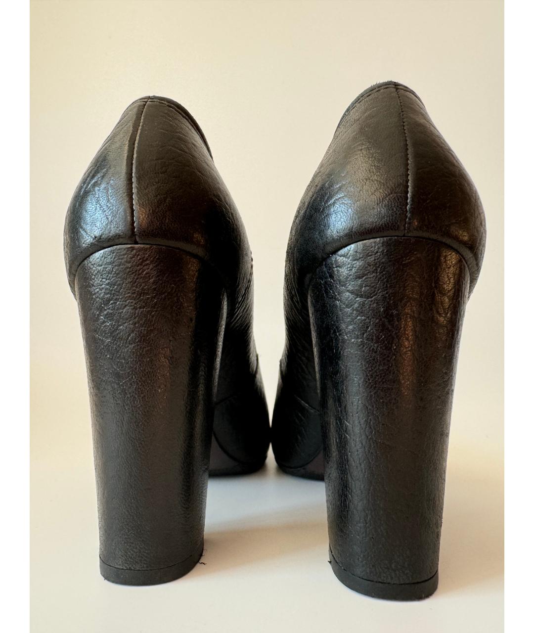 CHANEL Черные кожаные туфли, фото 4