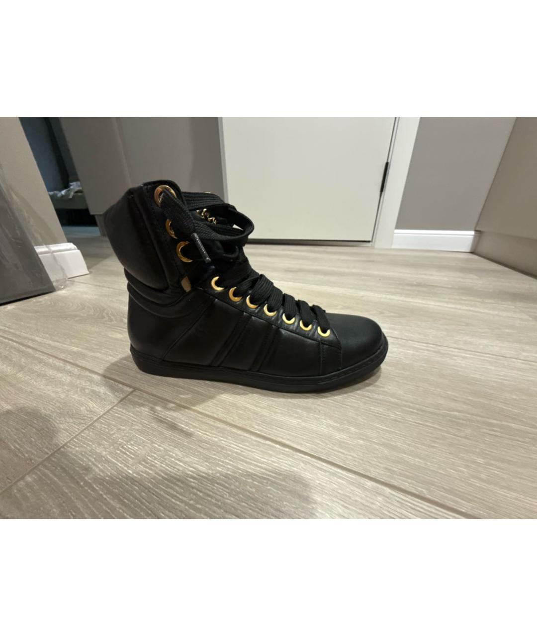 ELISABETTA FRANCHI Черные кожаные ботинки, фото 2