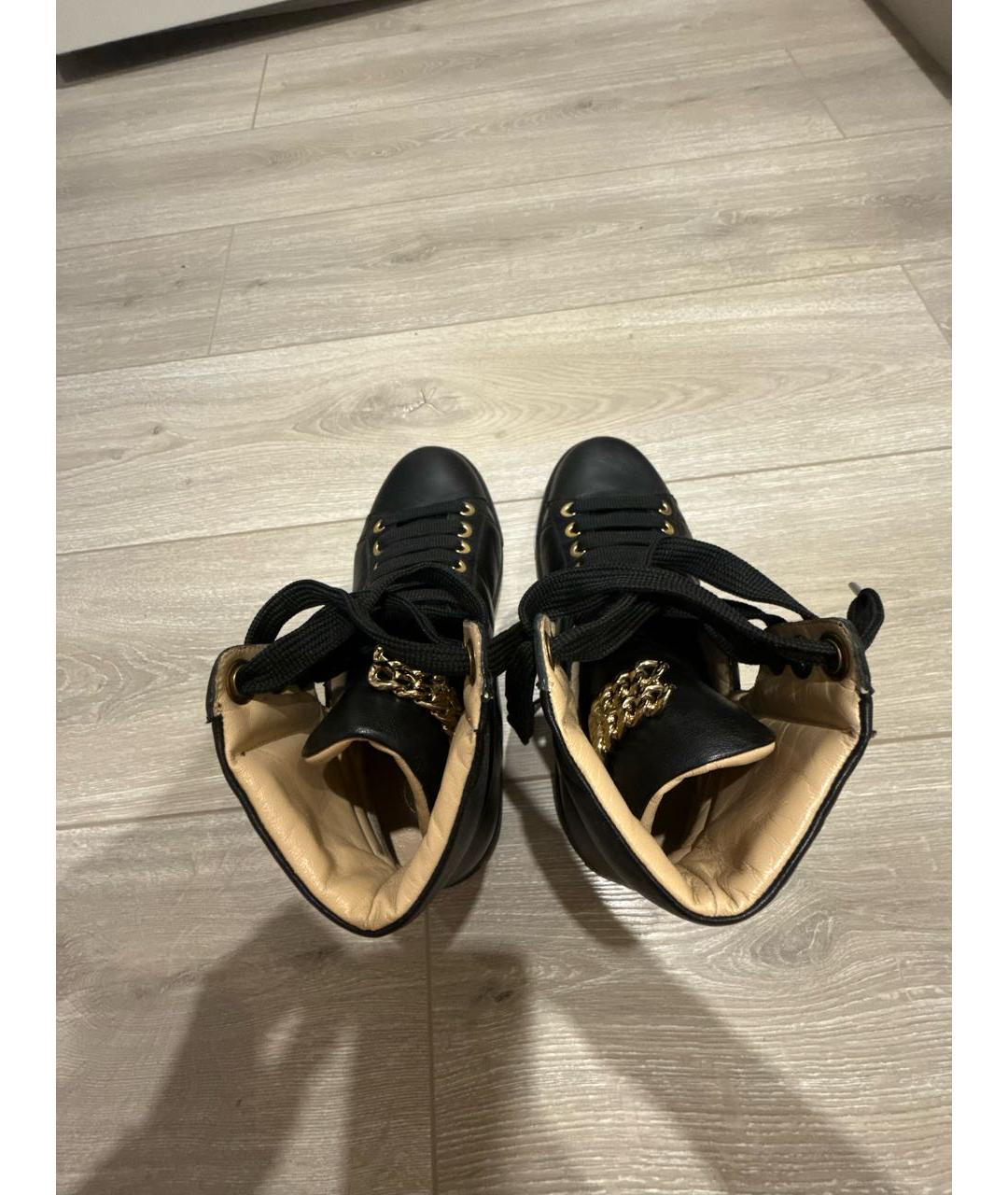 ELISABETTA FRANCHI Черные кожаные ботинки, фото 4