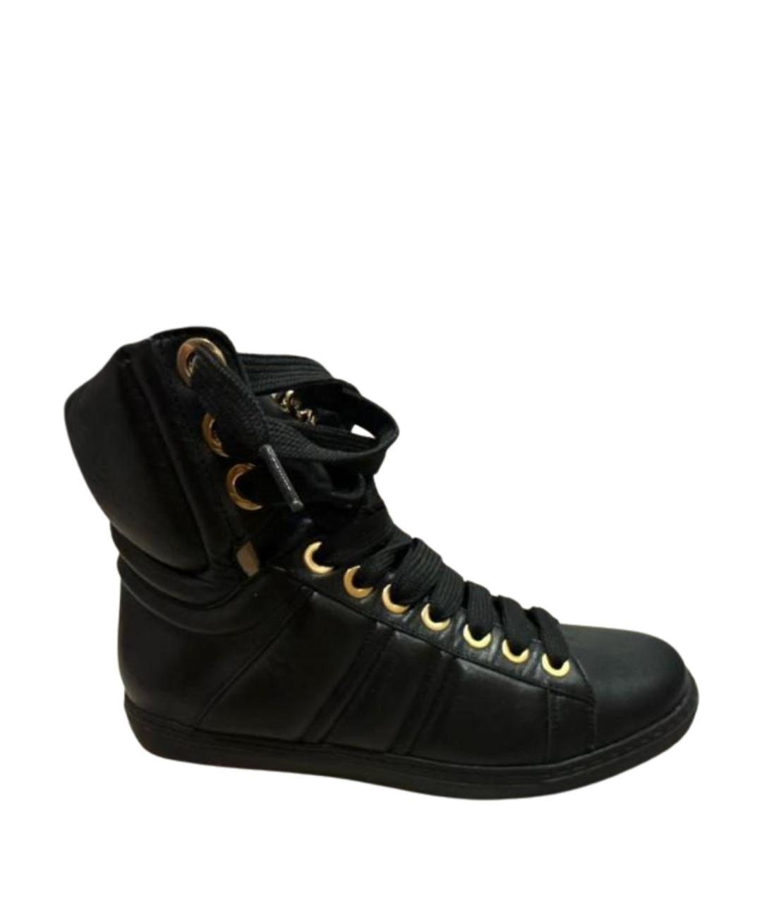 ELISABETTA FRANCHI Черные кожаные ботинки, фото 1