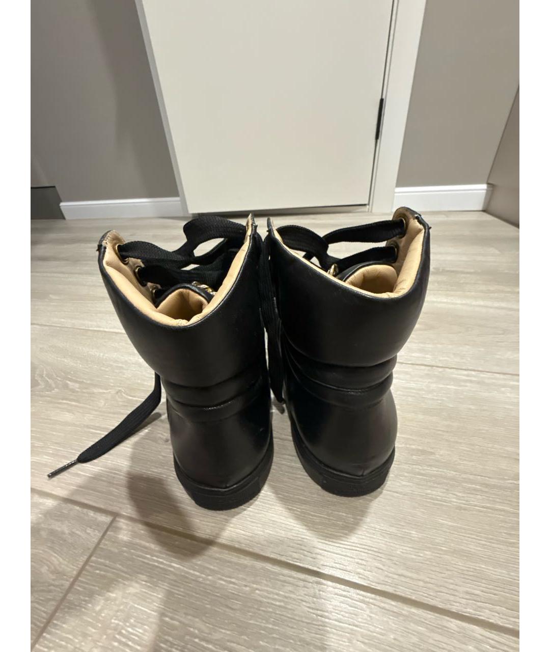 ELISABETTA FRANCHI Черные кожаные ботинки, фото 5