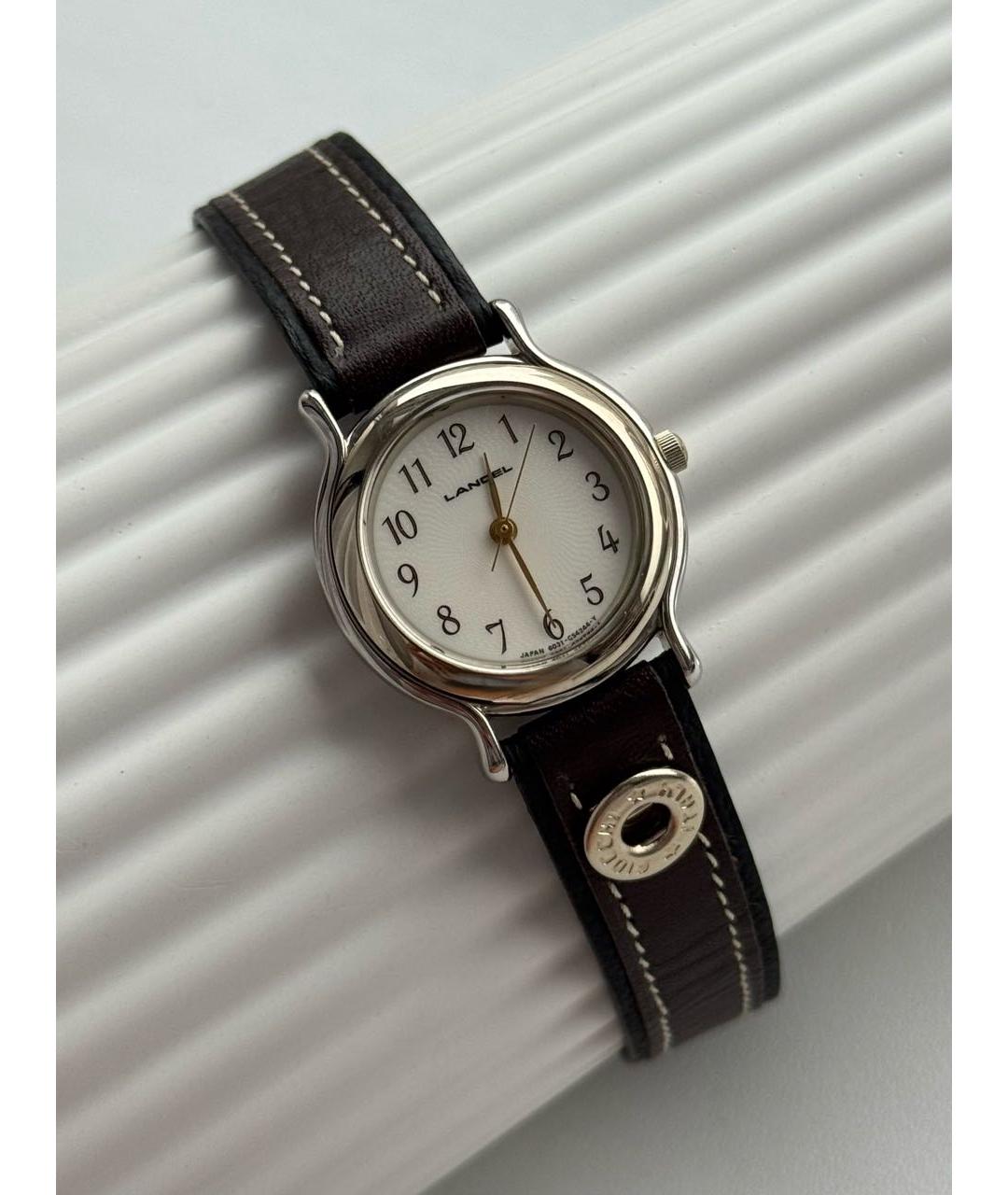 LANCEL Коричневые стальные часы, фото 4