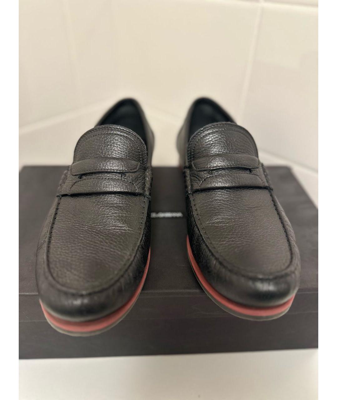 DOLCE&GABBANA Черные кожаные лоферы, фото 2