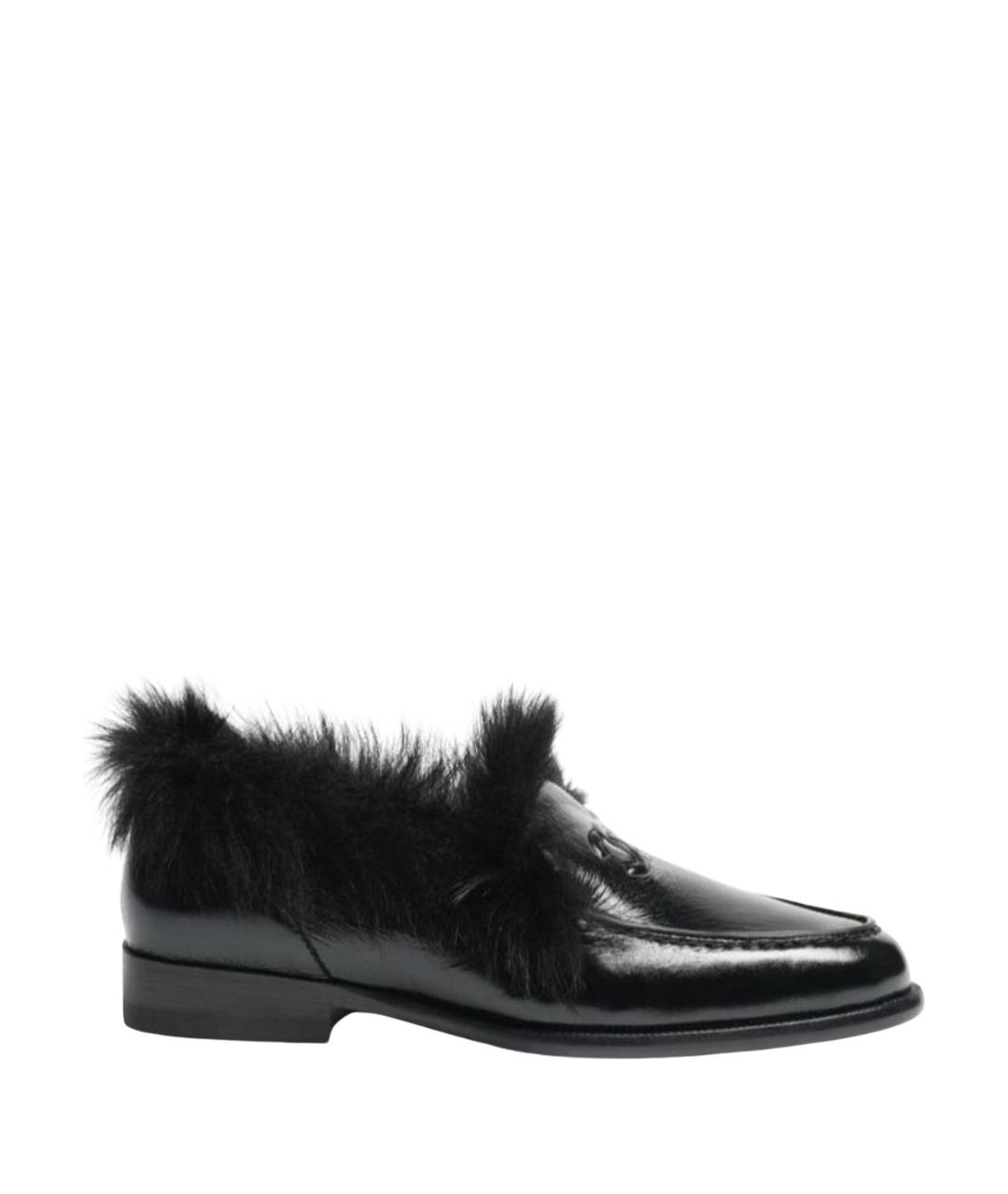 CHANEL Черные лоферы из лакированной кожи, фото 1