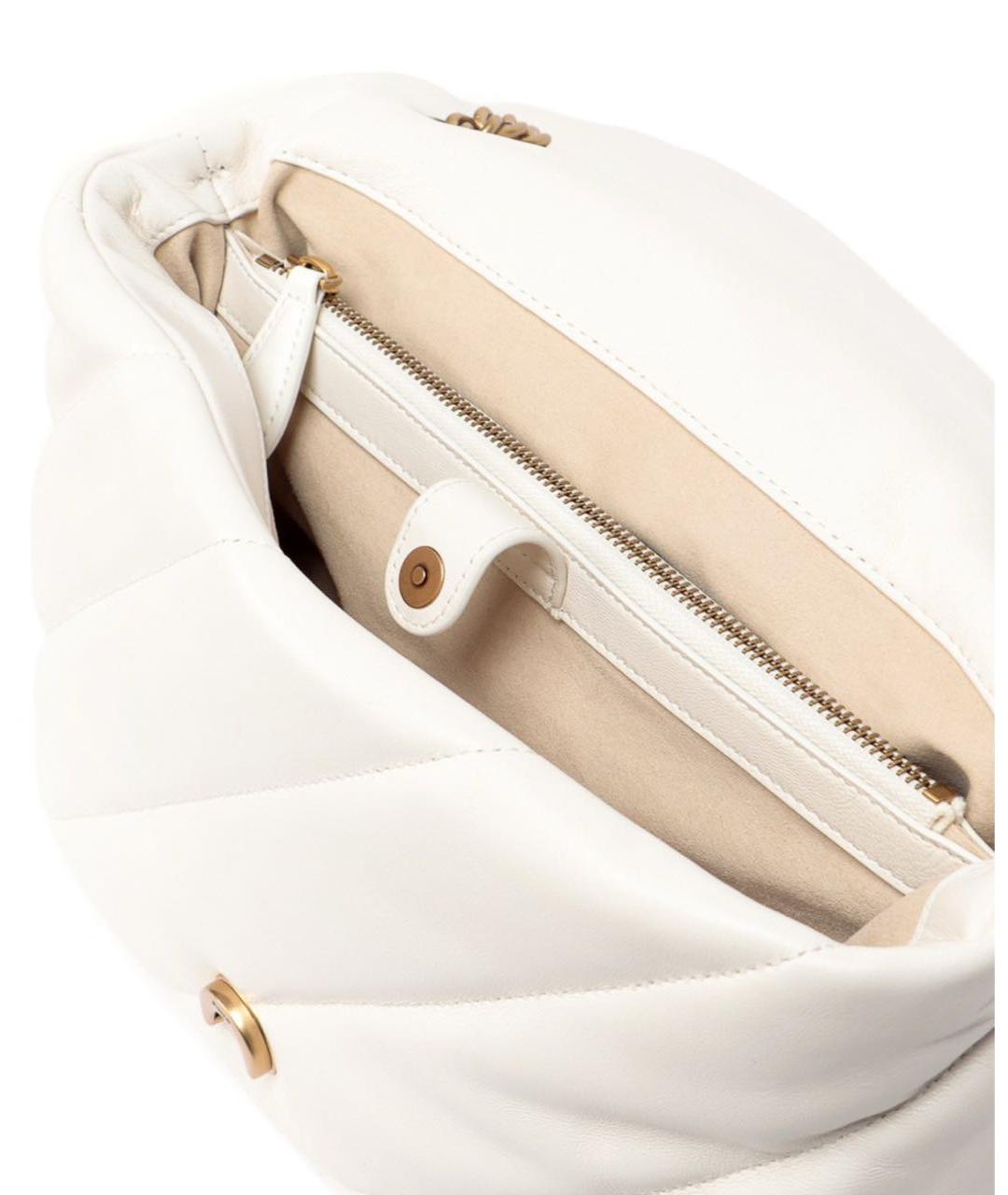 PINKO Белая кожаная сумка через плечо, фото 3