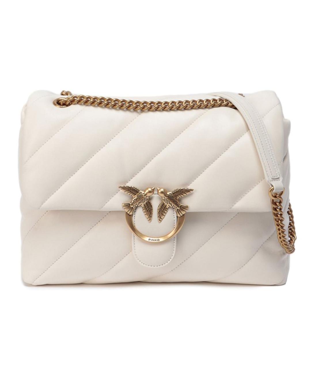 PINKO Белая кожаная сумка через плечо, фото 1