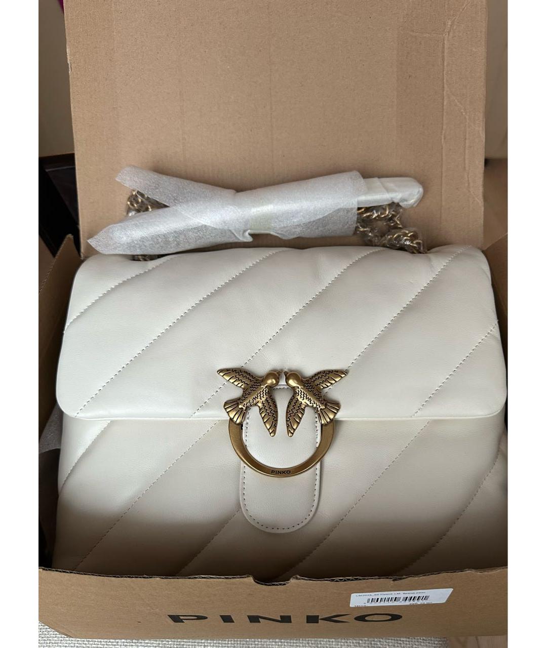PINKO Белая кожаная сумка через плечо, фото 2