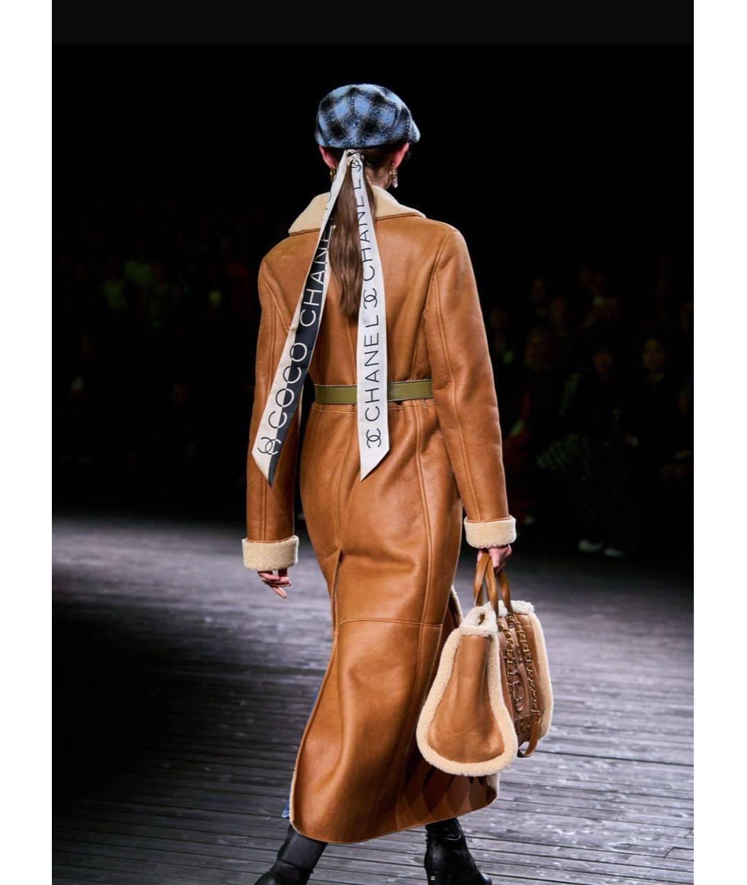 CHANEL Коричневая кожаная дубленка, фото 4