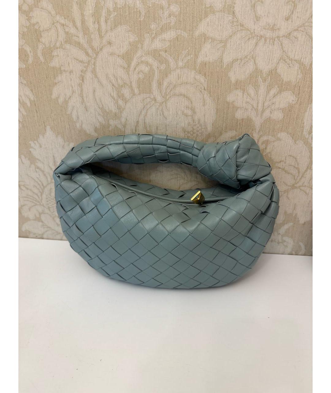 BOTTEGA VENETA Бирюзовая кожаная сумка с короткими ручками, фото 3