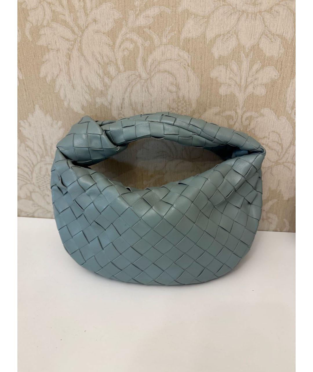 BOTTEGA VENETA Бирюзовая кожаная сумка с короткими ручками, фото 6