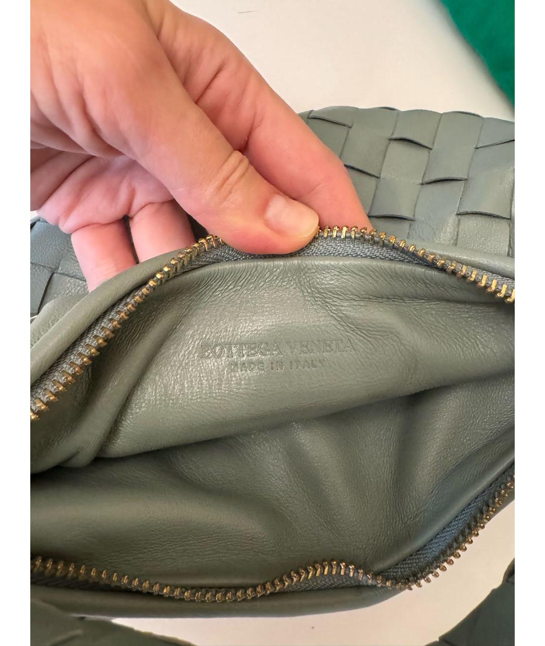 BOTTEGA VENETA Бирюзовая кожаная сумка с короткими ручками, фото 4