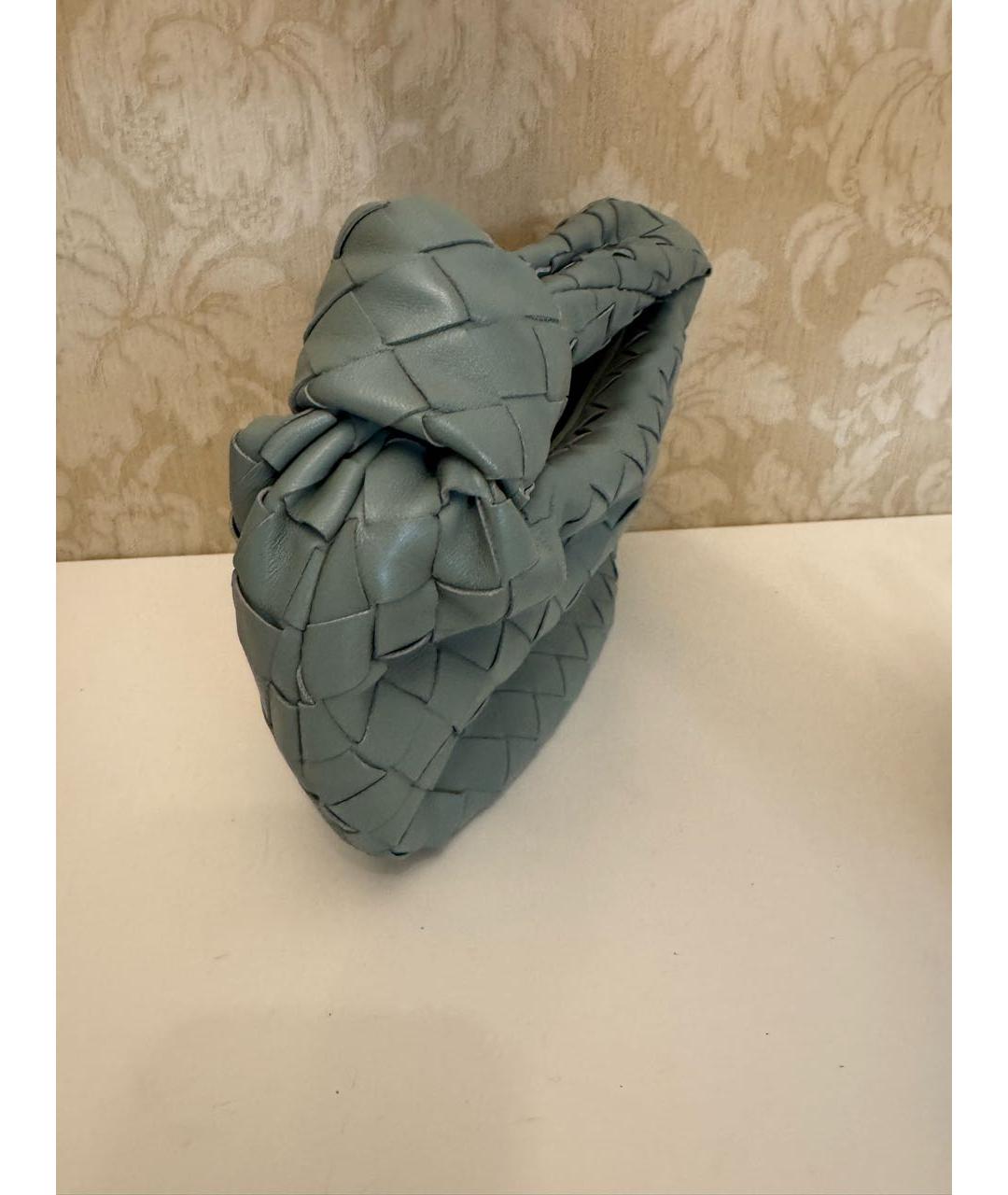 BOTTEGA VENETA Бирюзовая кожаная сумка с короткими ручками, фото 2