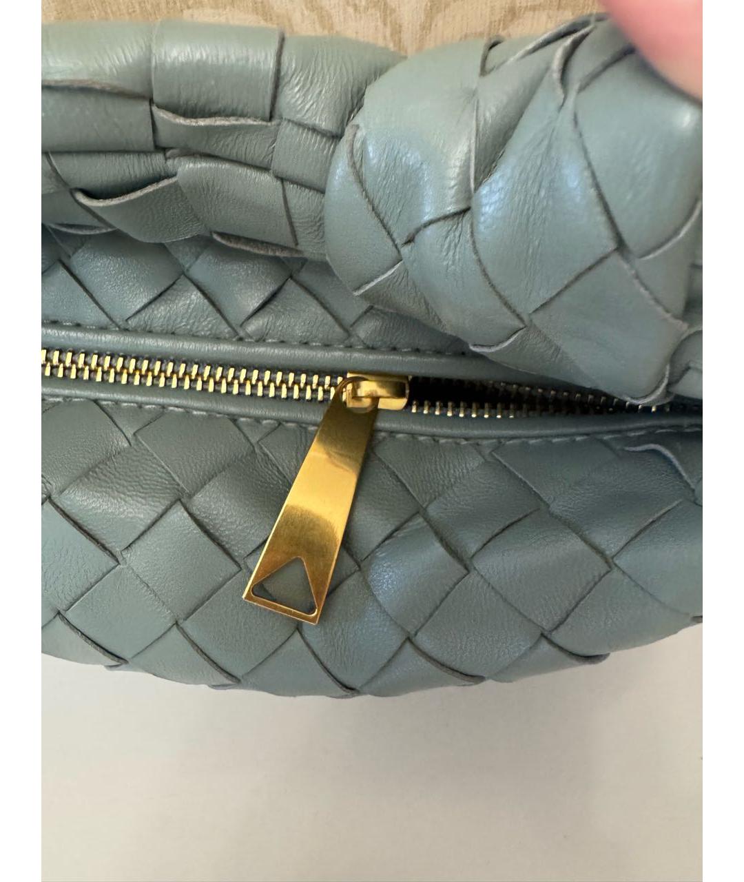 BOTTEGA VENETA Бирюзовая кожаная сумка с короткими ручками, фото 5