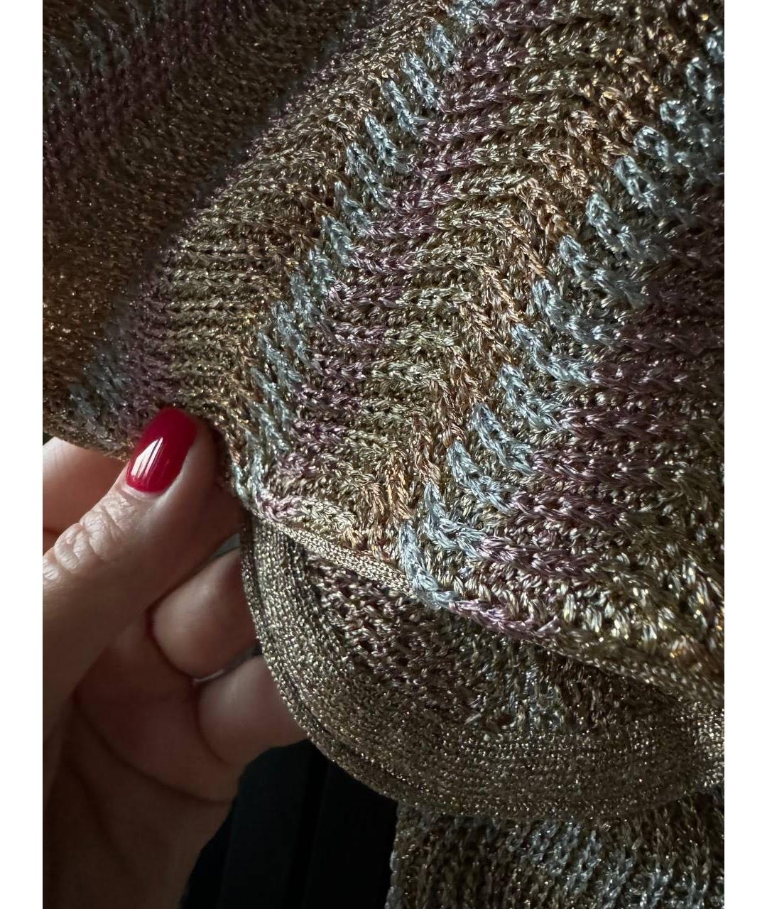 CHANEL Золотое вискозное коктейльное платье, фото 4