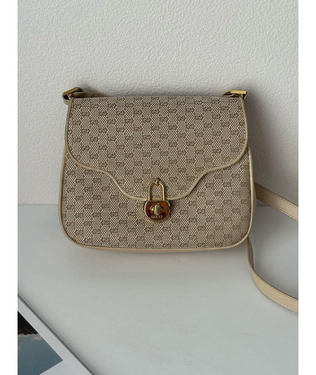 GUCCI Бежевая кожаная сумка через плечо, фото 2